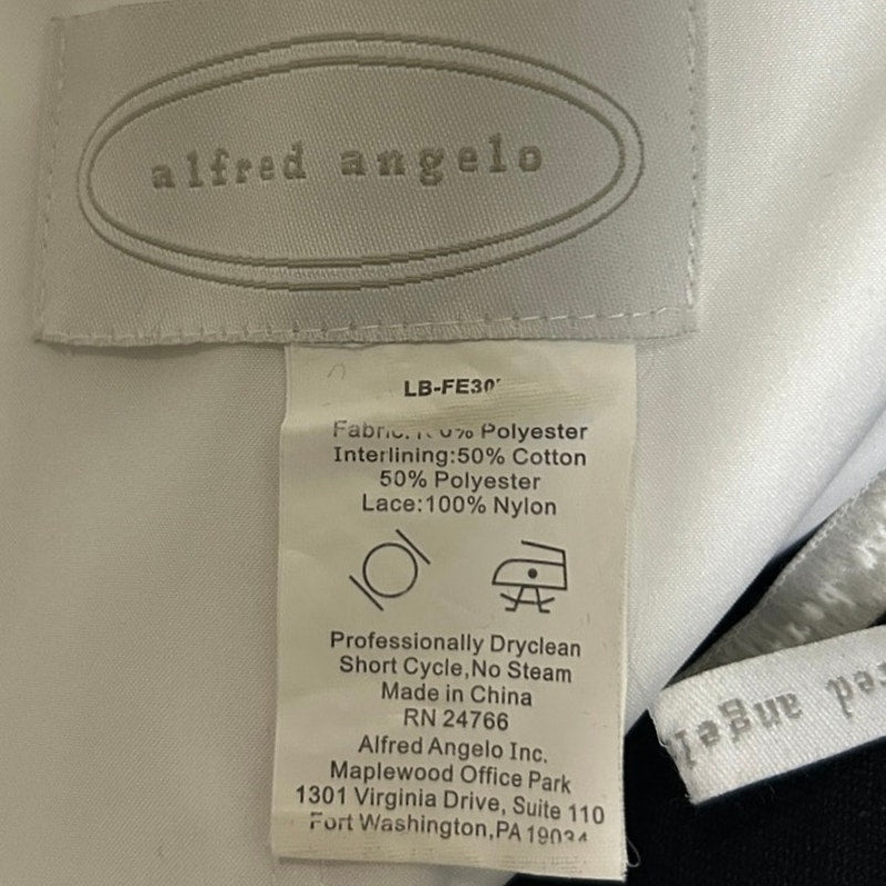 🖤 Alfred Angelo Schwarz & Weiß Satin & Spitze Neckholder Ballkleid