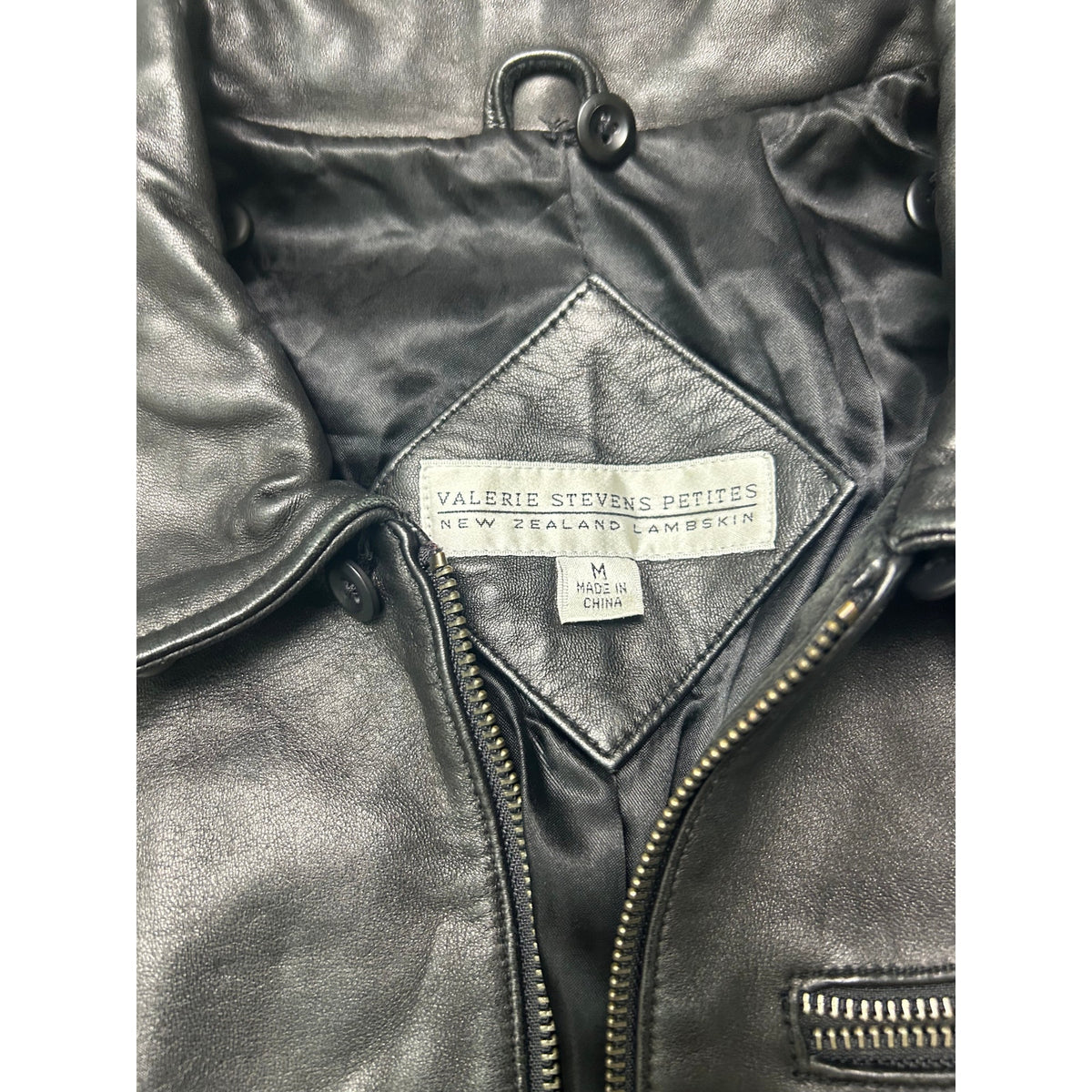 valerie stephens petites new zealand lambskin leather jacket size m