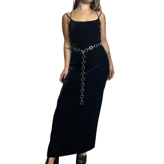 vintage ann taylor velvet slinky dress back slit