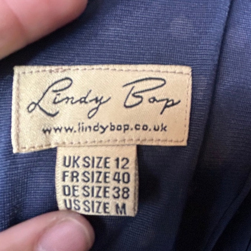 50er Jahre Retro-Tupfenkleid Lindy Bop Pin Up Rockabilly Fit-and-Flare Midi