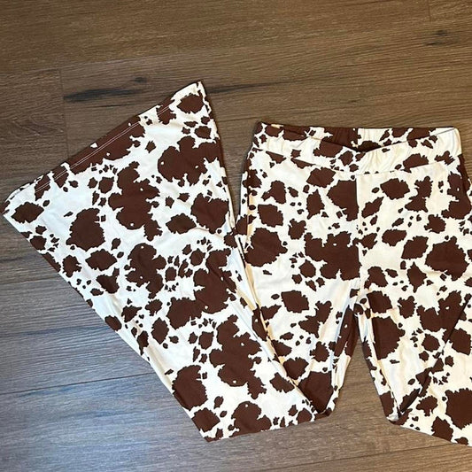Brown and white cow print