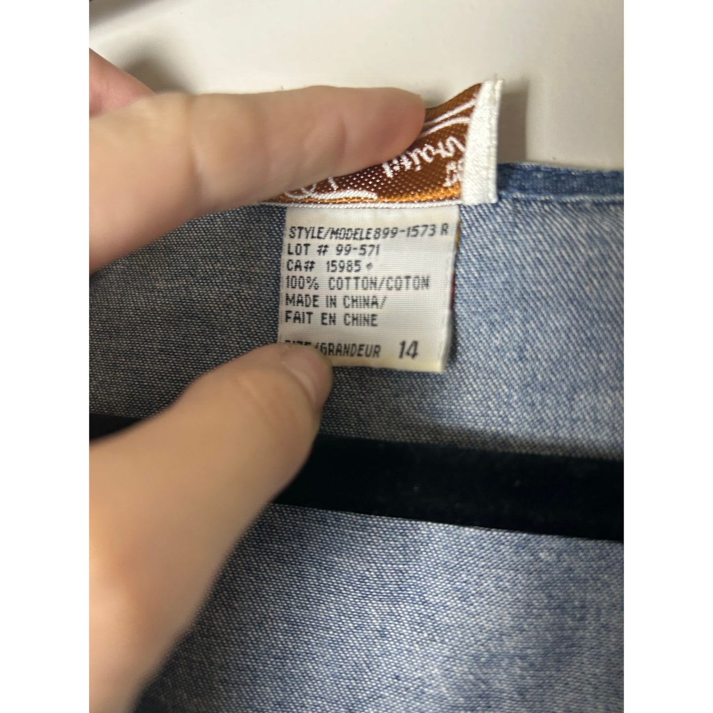 🌾 Robe longue en denim Tradition à nouer au dos avec broderie Taille 14