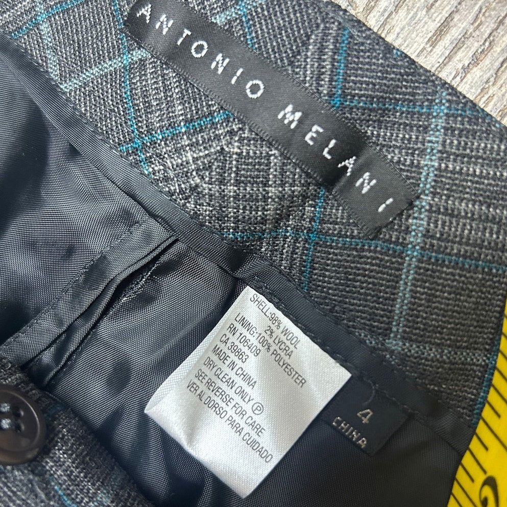 y2k plaid capri antonio melani wool dress capri mid rise french fly size 4