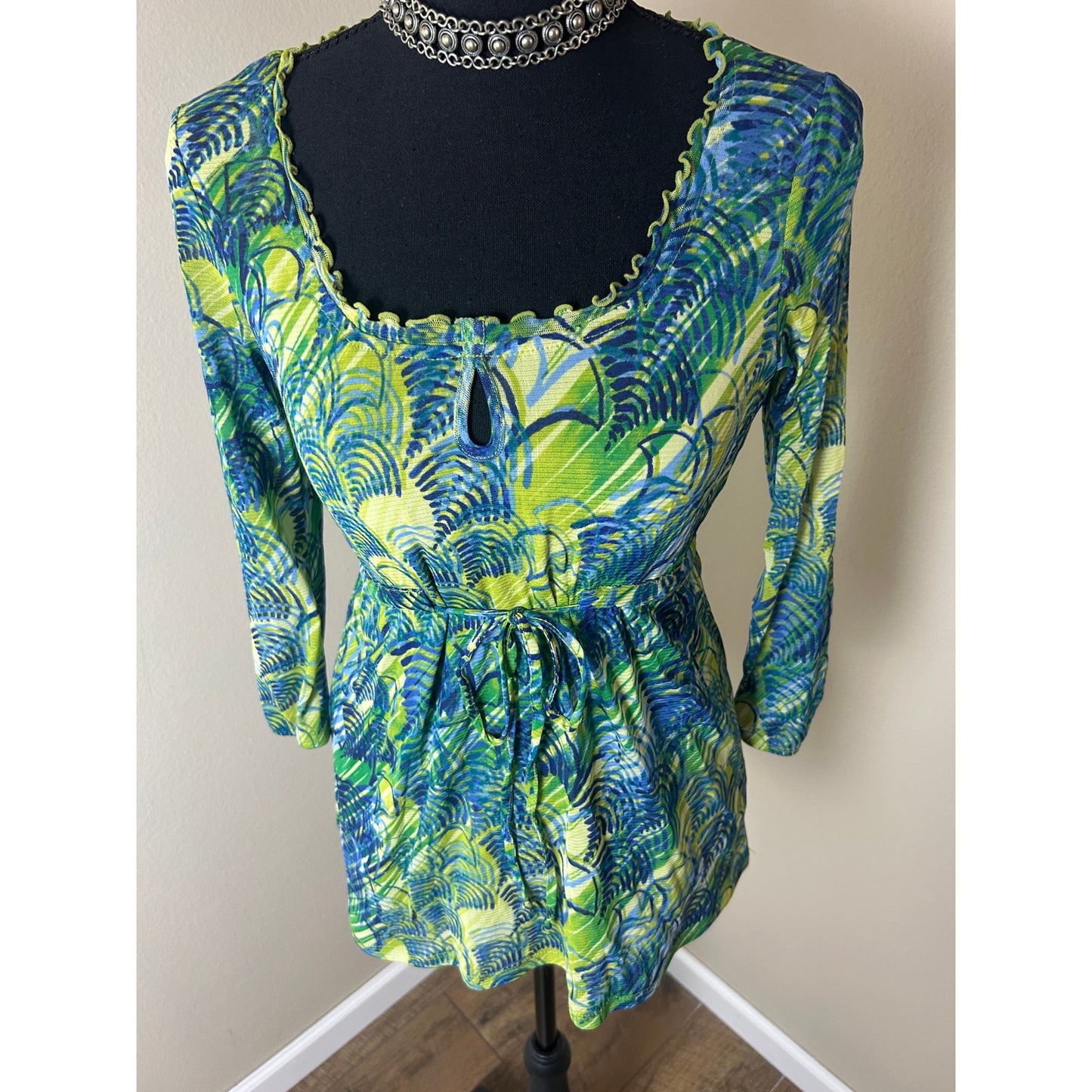 Y2K Babydoll Mesh-Top Axcess Liz Claiborne verstellbare Taille