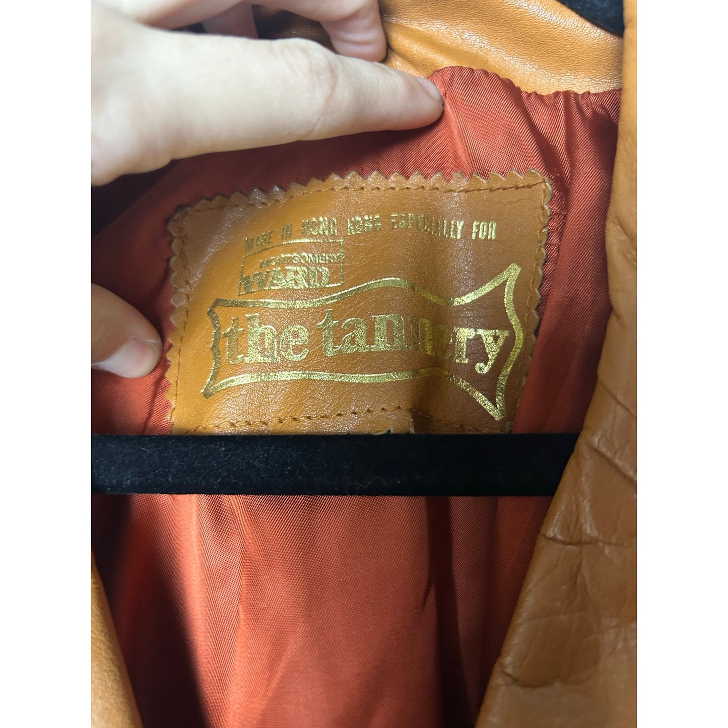 Trench en cuir ceinturé Montgomery Ward couleur cognac taille M