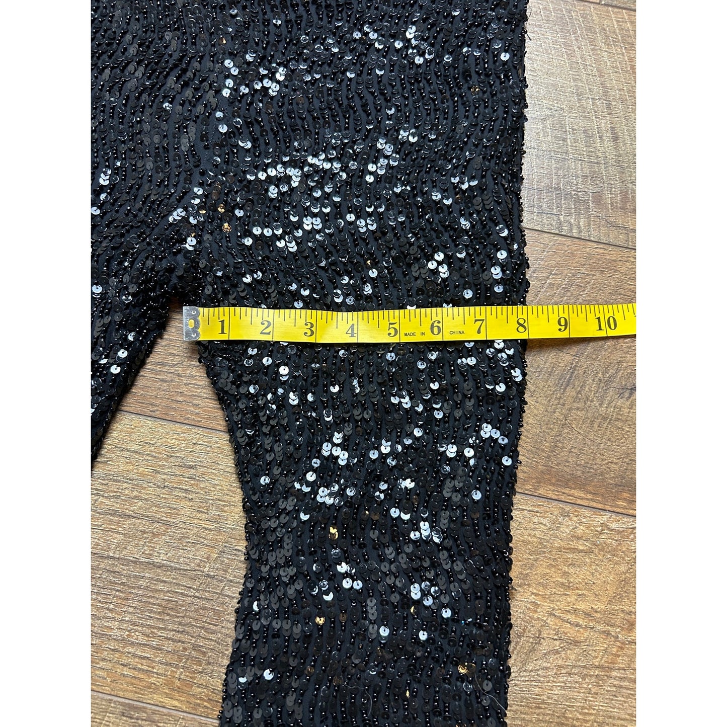 Halston, 100% silk sequin beaded disco pants extra small