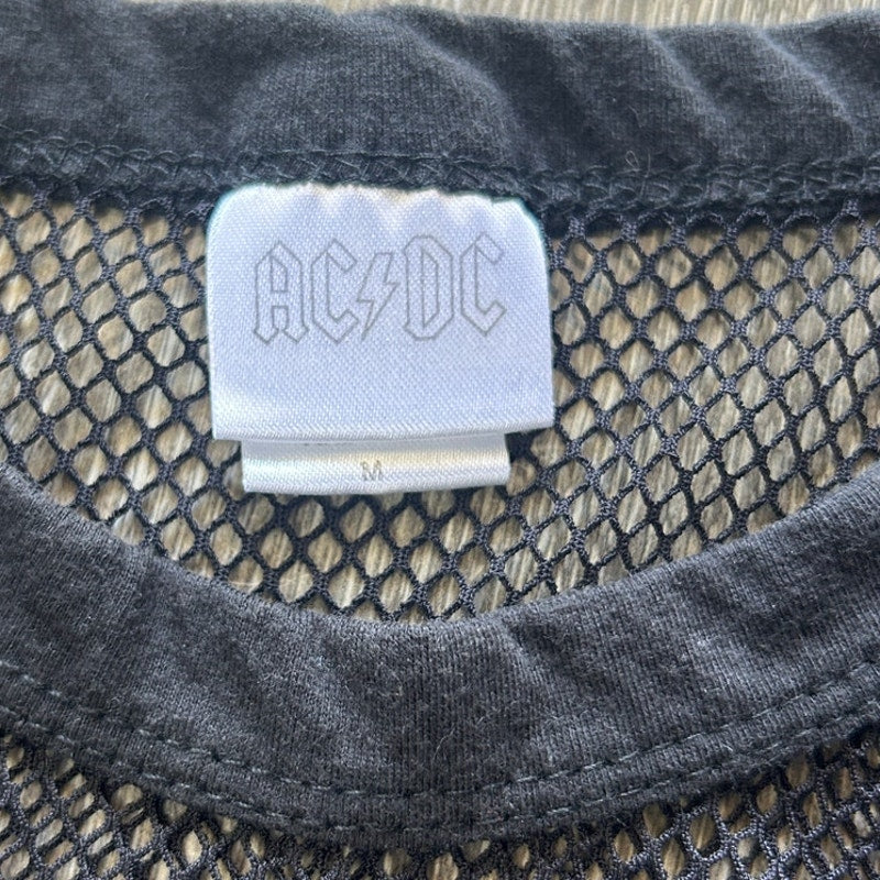 ⚡️ AC/DC Grunge Bundle Mesh Cutout Tee + Moto Jorts Y2K Alt Set