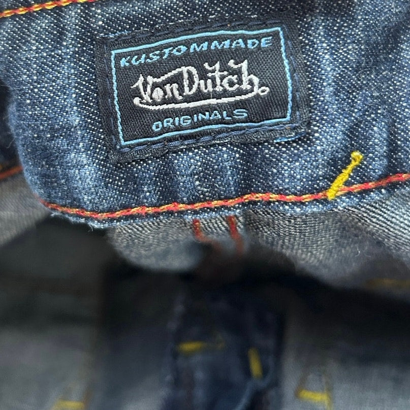 Y2K Von Dutch Low Rise Flare Jeans Indie Sleaze Denim 2000s Vintage