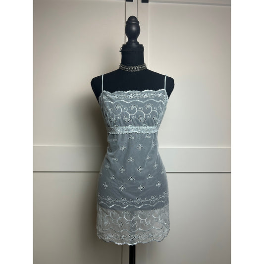 Victoria’s Secret 2011 Ultra Mesh Sheer Eyelet Slip Dress Fairycore Coquette Babydoll