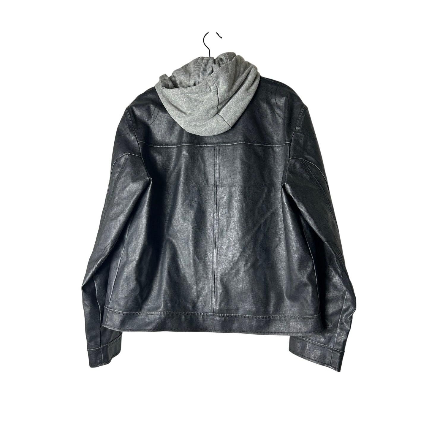 veste aviateur en cuir Kenneth Cole Reaction avec capuche en tricot taille L