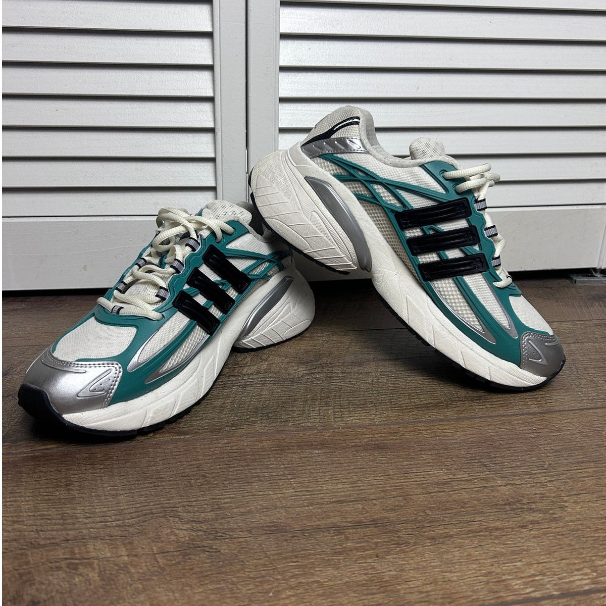 Adidas Adistar XLG 2.0 Teal Cream Black Silver Chunky Y2K Sneakers Men's 8.5