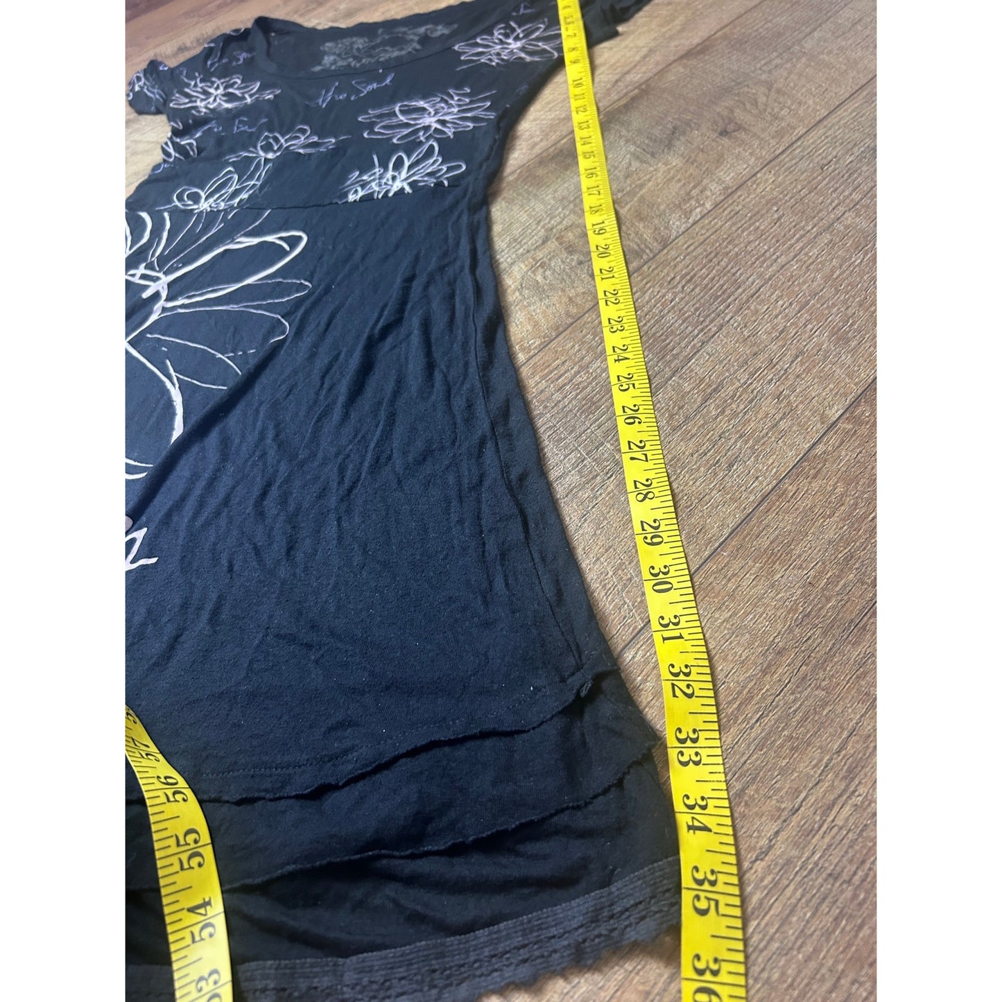 euro desigual black floral dress one size fits most