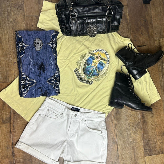 Tommy Bahama Mermaid Pinup Girl Tee – Tropicales Grafik-T-Shirt Resort