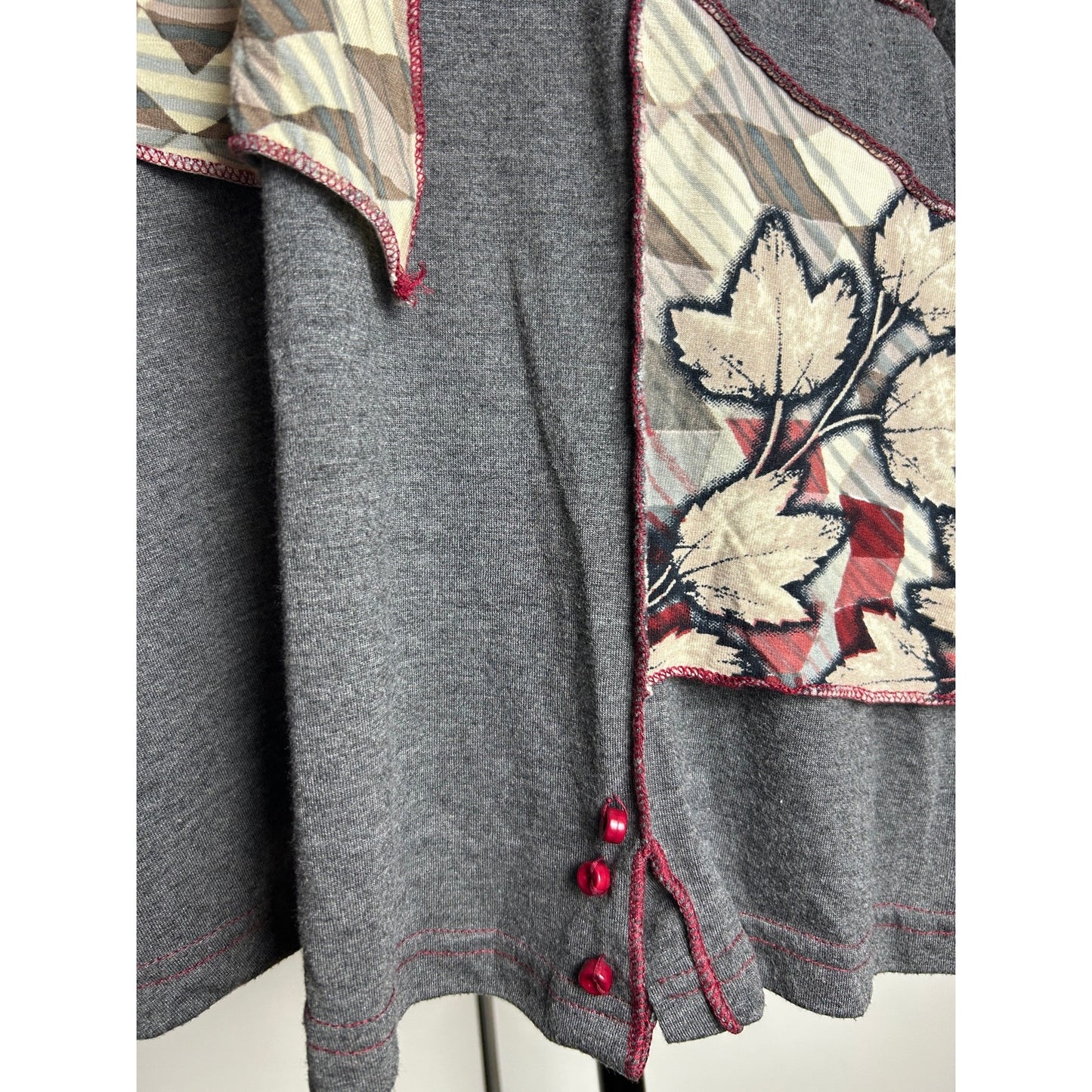 Orientique Patchwork Tunic Top Size L Euro Summer Edit Floral Rayon Boho Chic