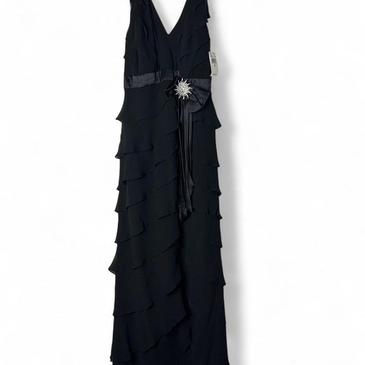 Tadashi silk dress black ruffled