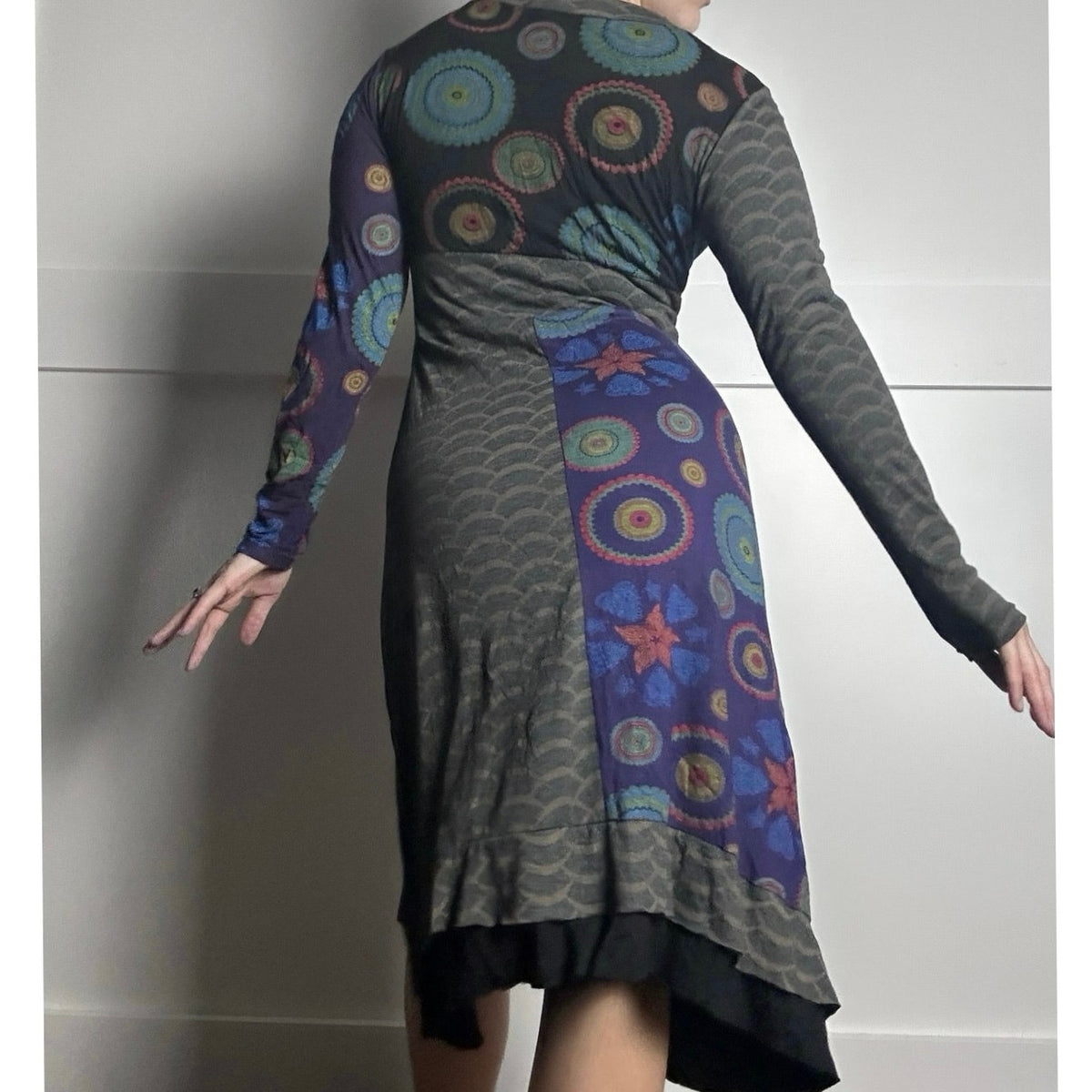 Euro art girl Desigual patchwork babydoll dress
