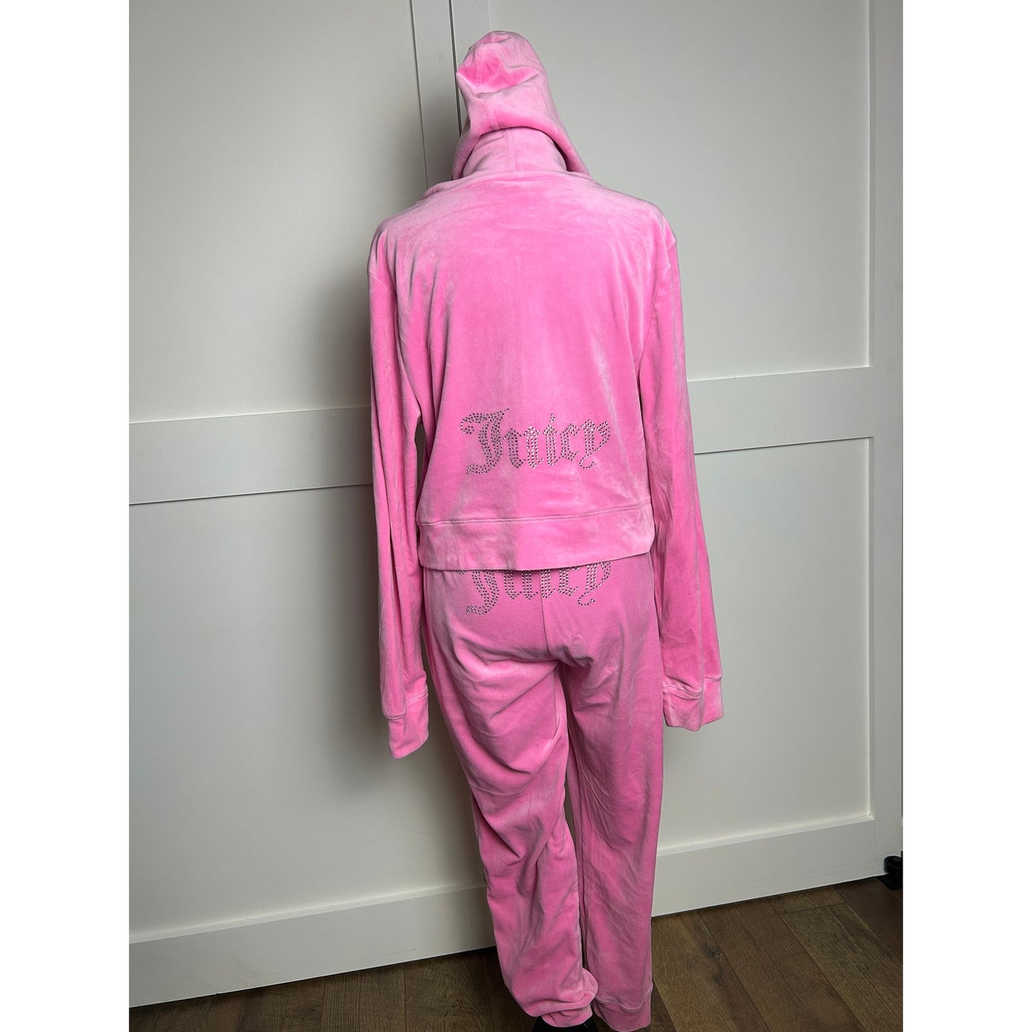 Juicy Couture x Forever 21 Hot Pink Velour Bling Tracksuit Set Y2K Barbiecore M