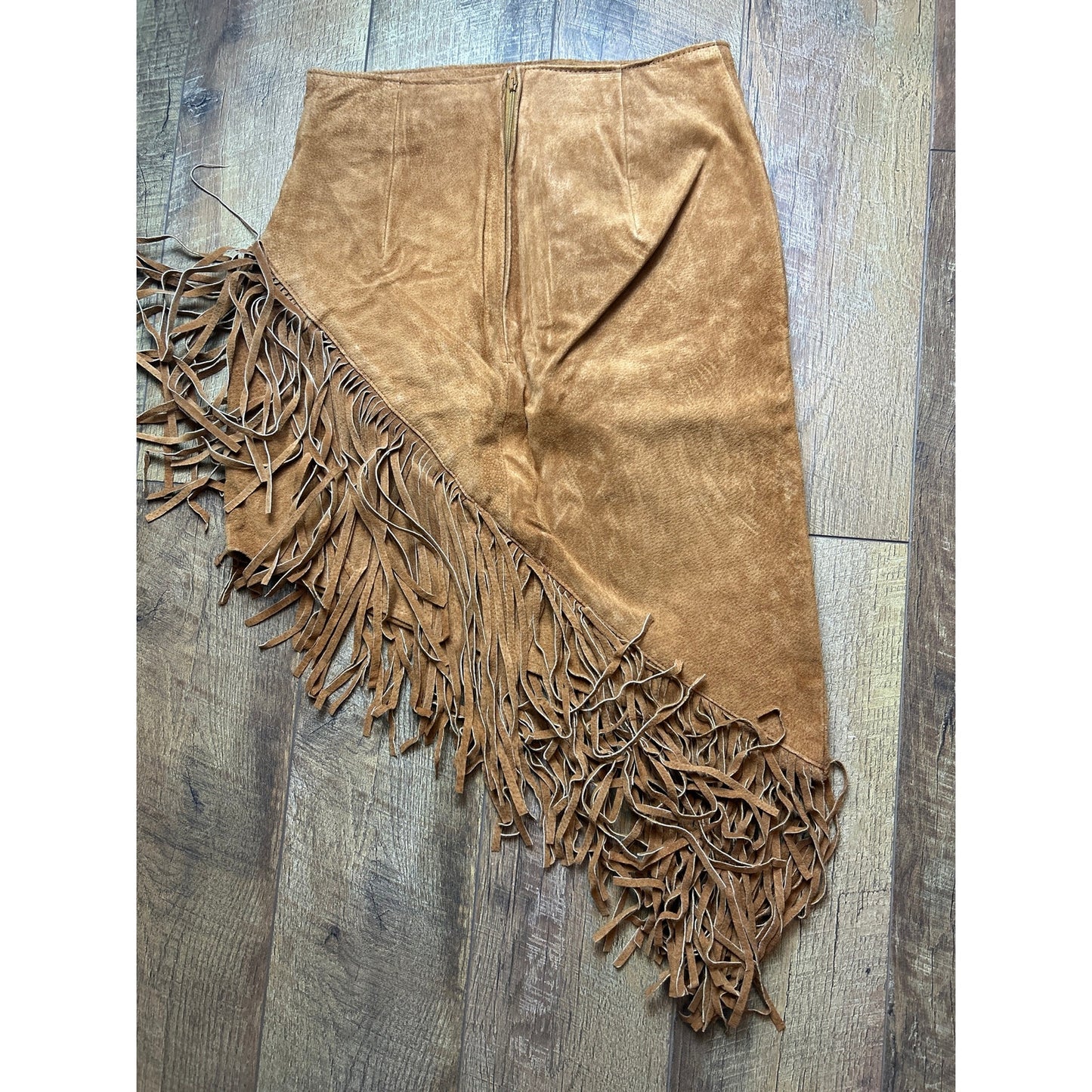 Vintage outerwear by phoenix Suede Fringe Skirt Asymmetrical Western Size M