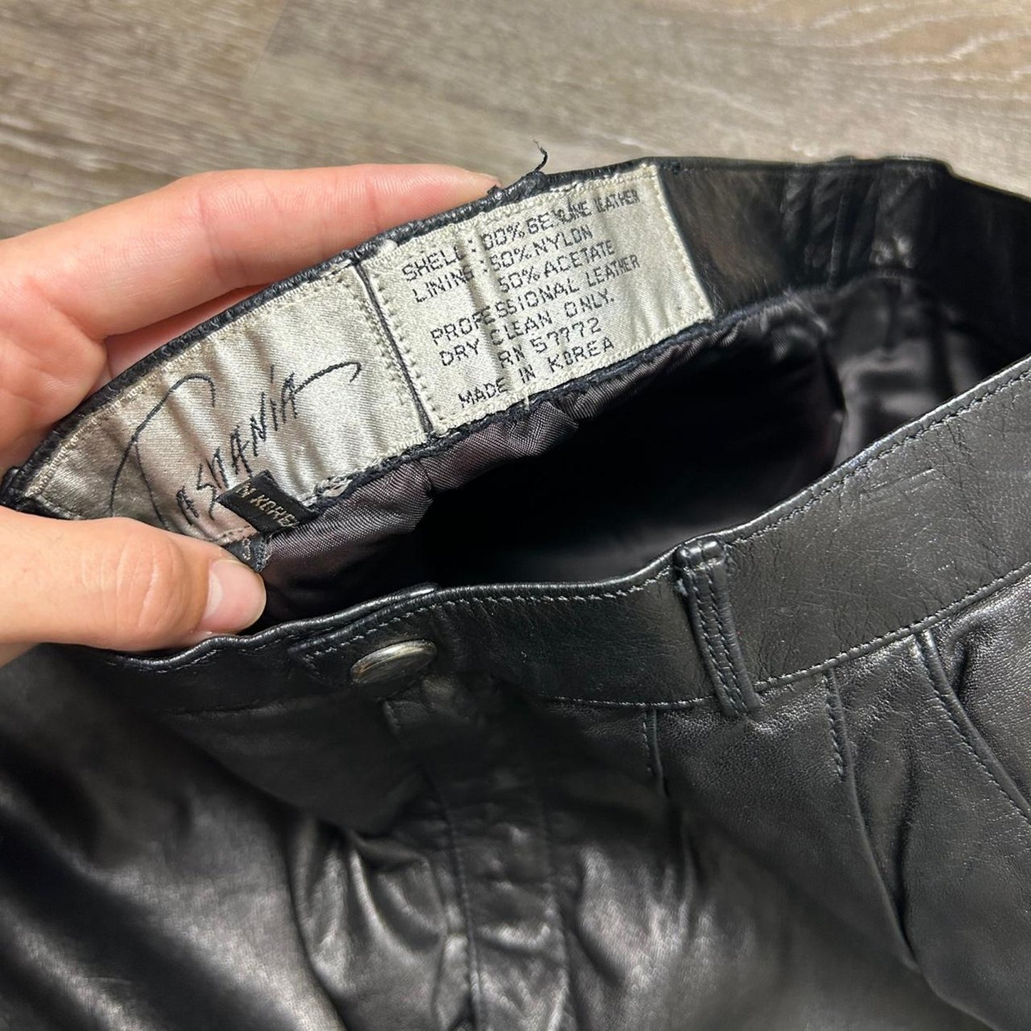 Tasmania leather straight leg pants 22x26