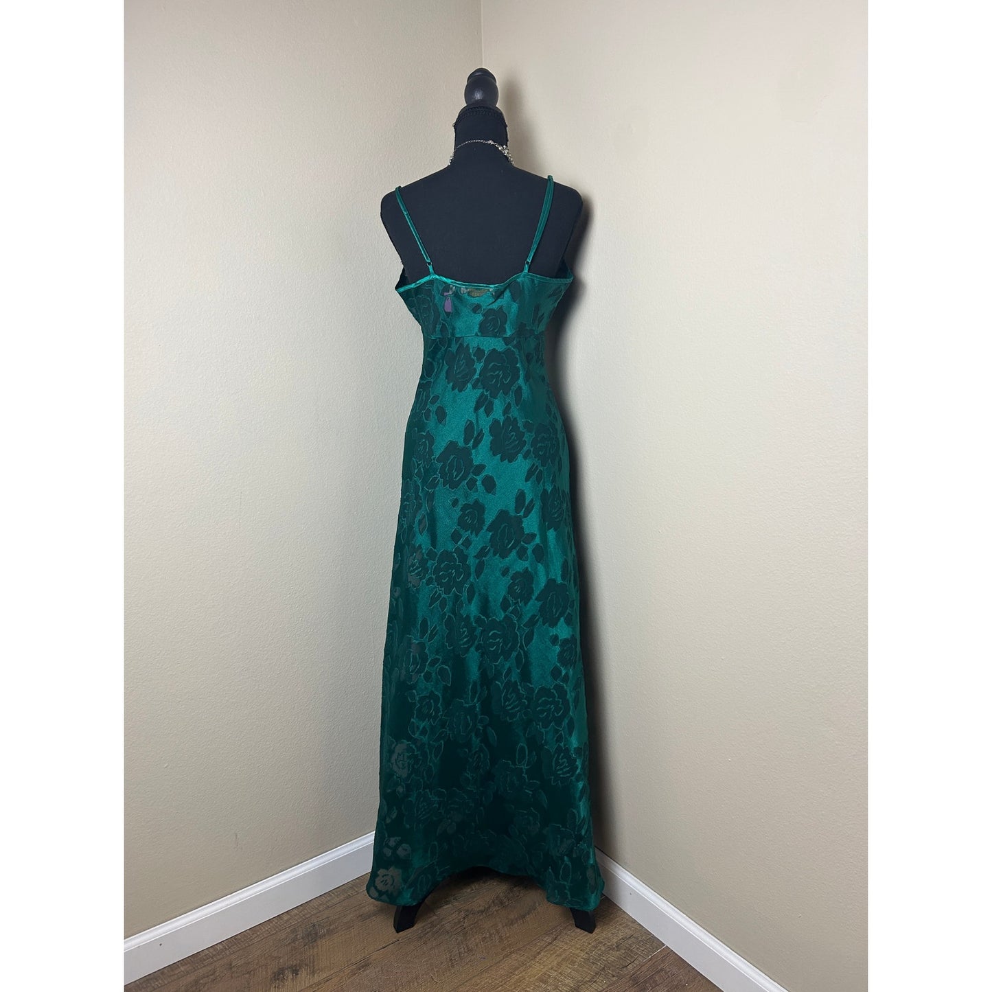 Robe nuisette longue vert émeraude Victoria's Secret Gold Label vintage années 80 💚✨