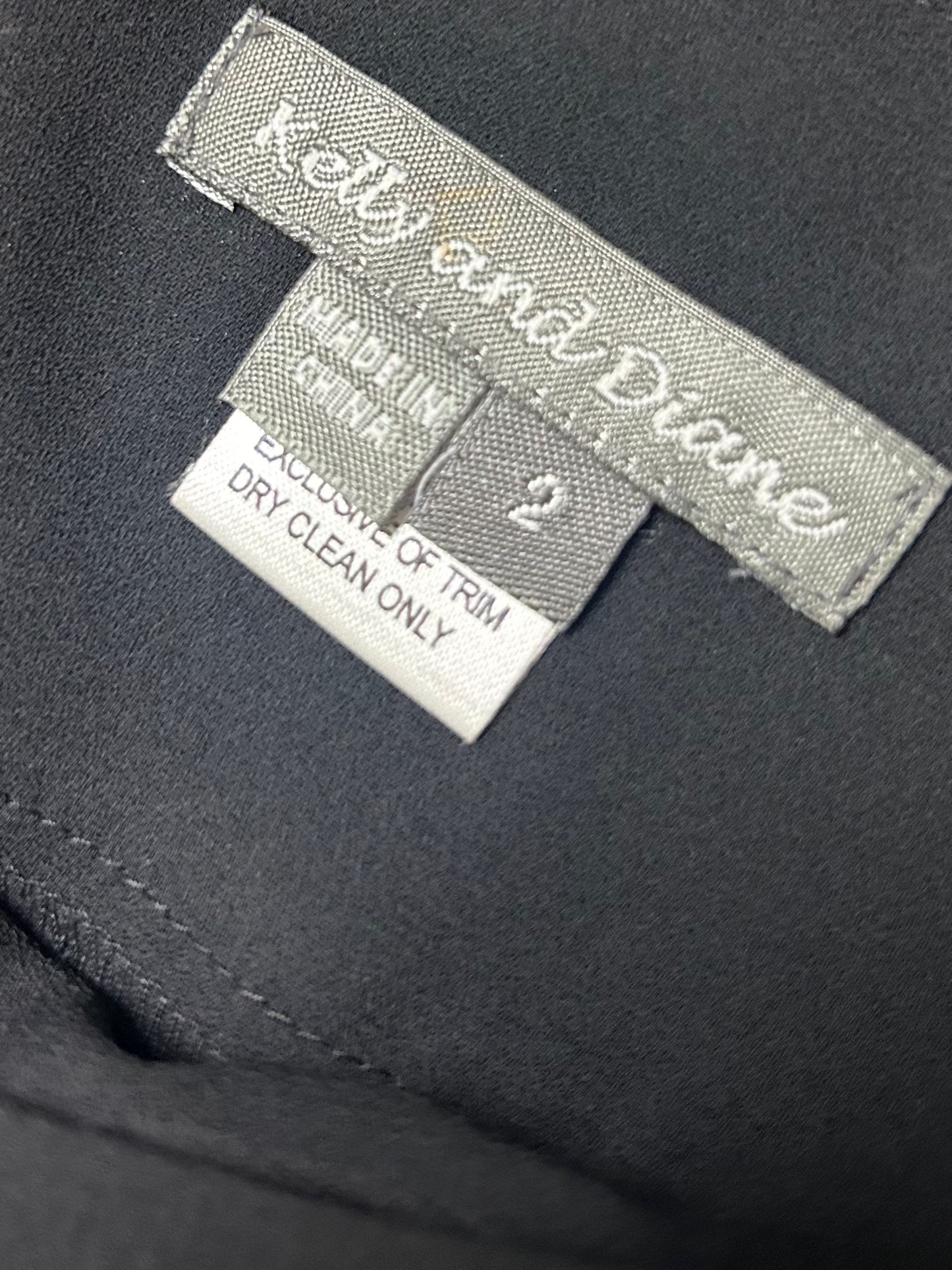 Vintage Kelly and Diane Silk Mini Dress Black White Beaded Floral Size 2