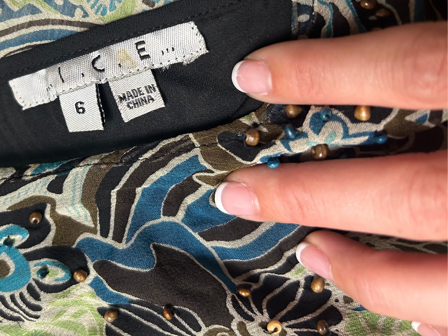 Vintage i.c.e. Beaded Silk Asymmetrical Fairy Dress Size 6