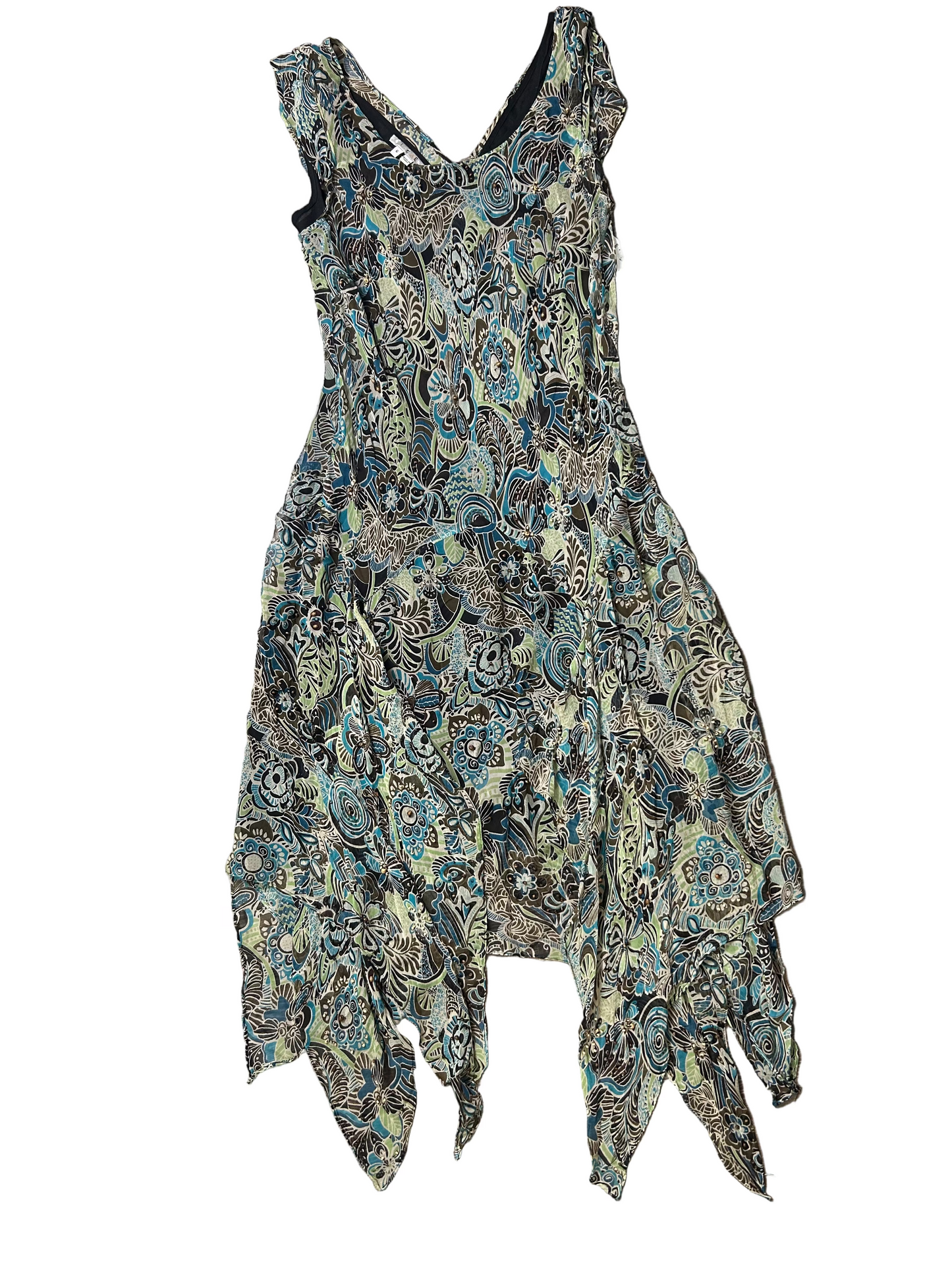 Vintage i.c.e. Beaded Silk Asymmetrical Fairy Dress Size 6