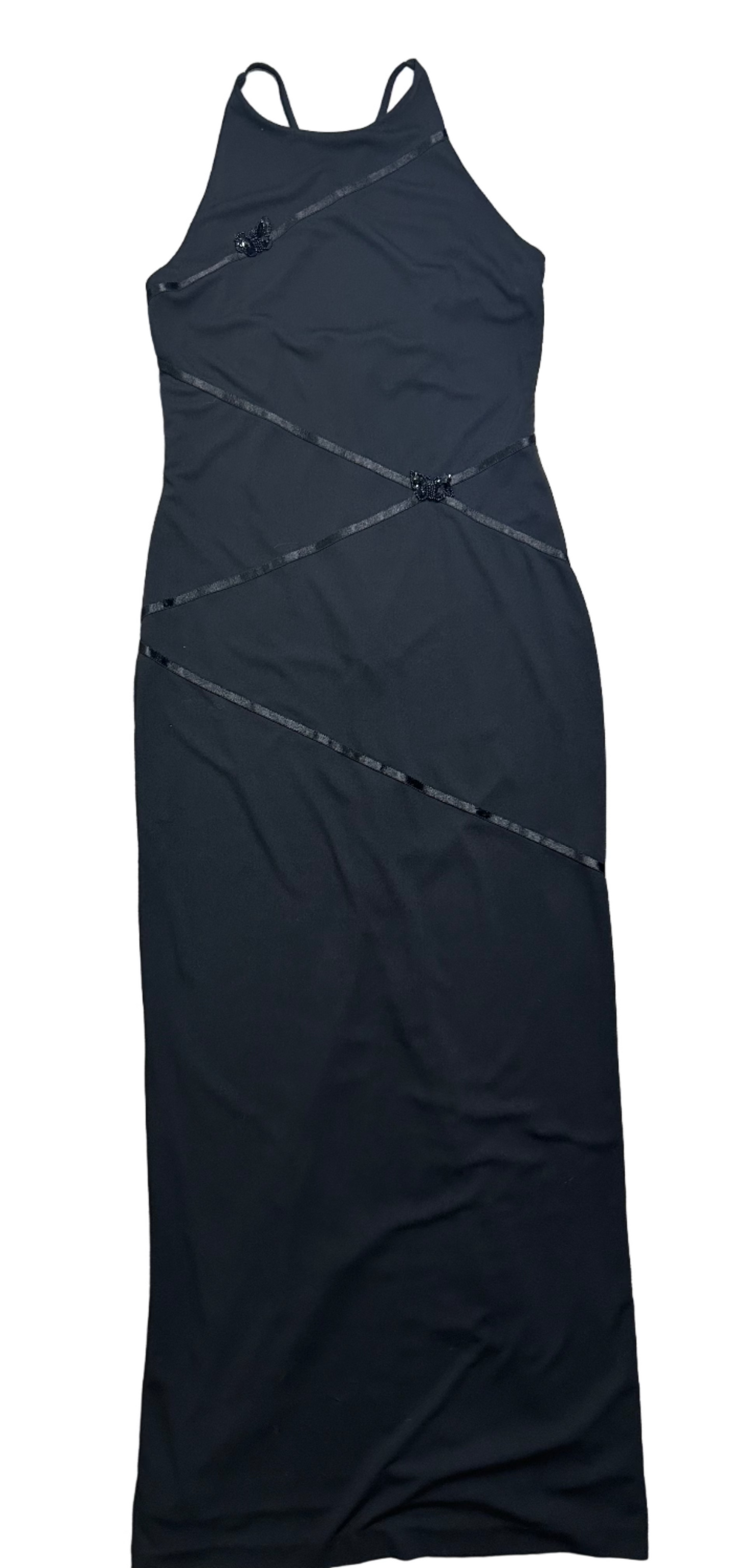 j.r. nites by caliendo y2k formal dress with ribbon and beaded butterflies size 12