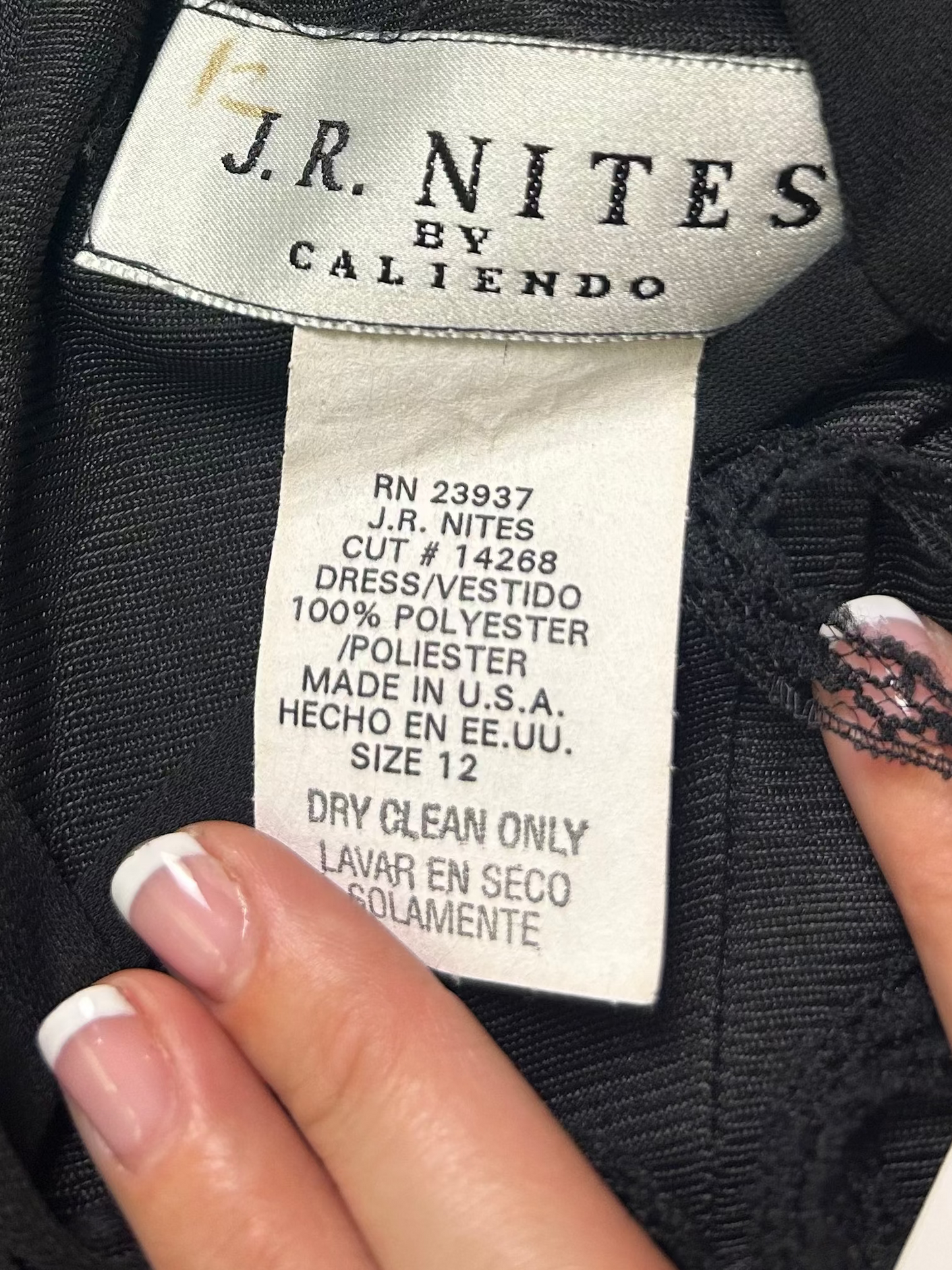 j.r. nites by caliendo y2k formal dress with ribbon and beaded butterflies size 12