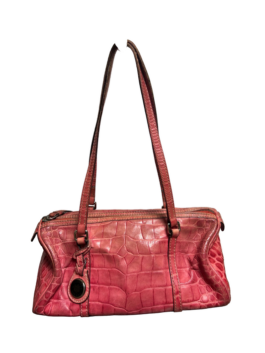 Dooney & Bourke Vintage Baguette Shoulder Bag Pink Alligator