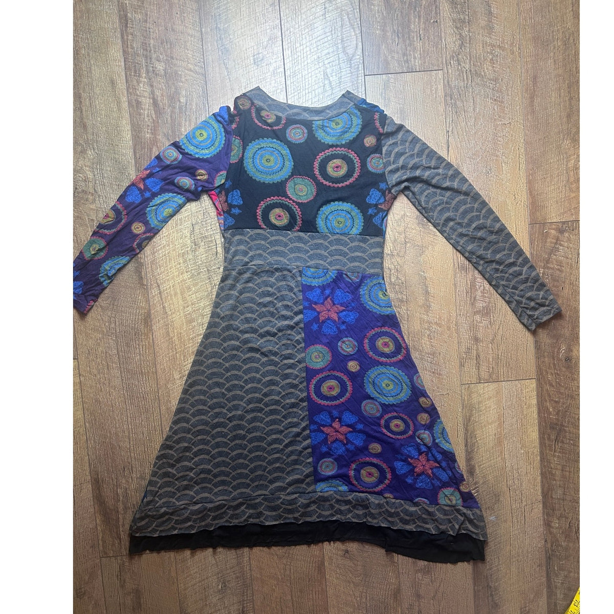 Euro art girl Desigual patchwork babydoll dress