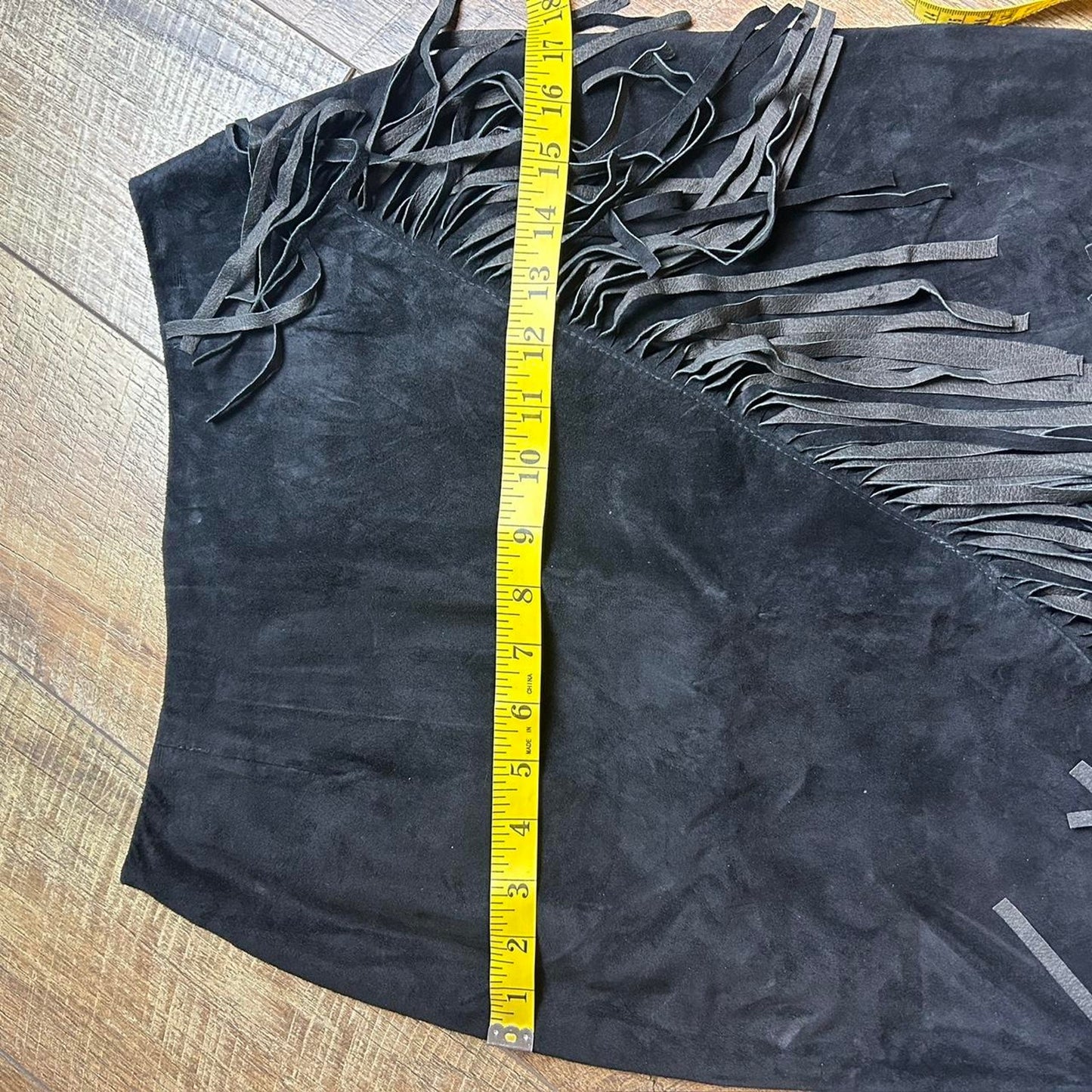 Rare vintage black suede leather