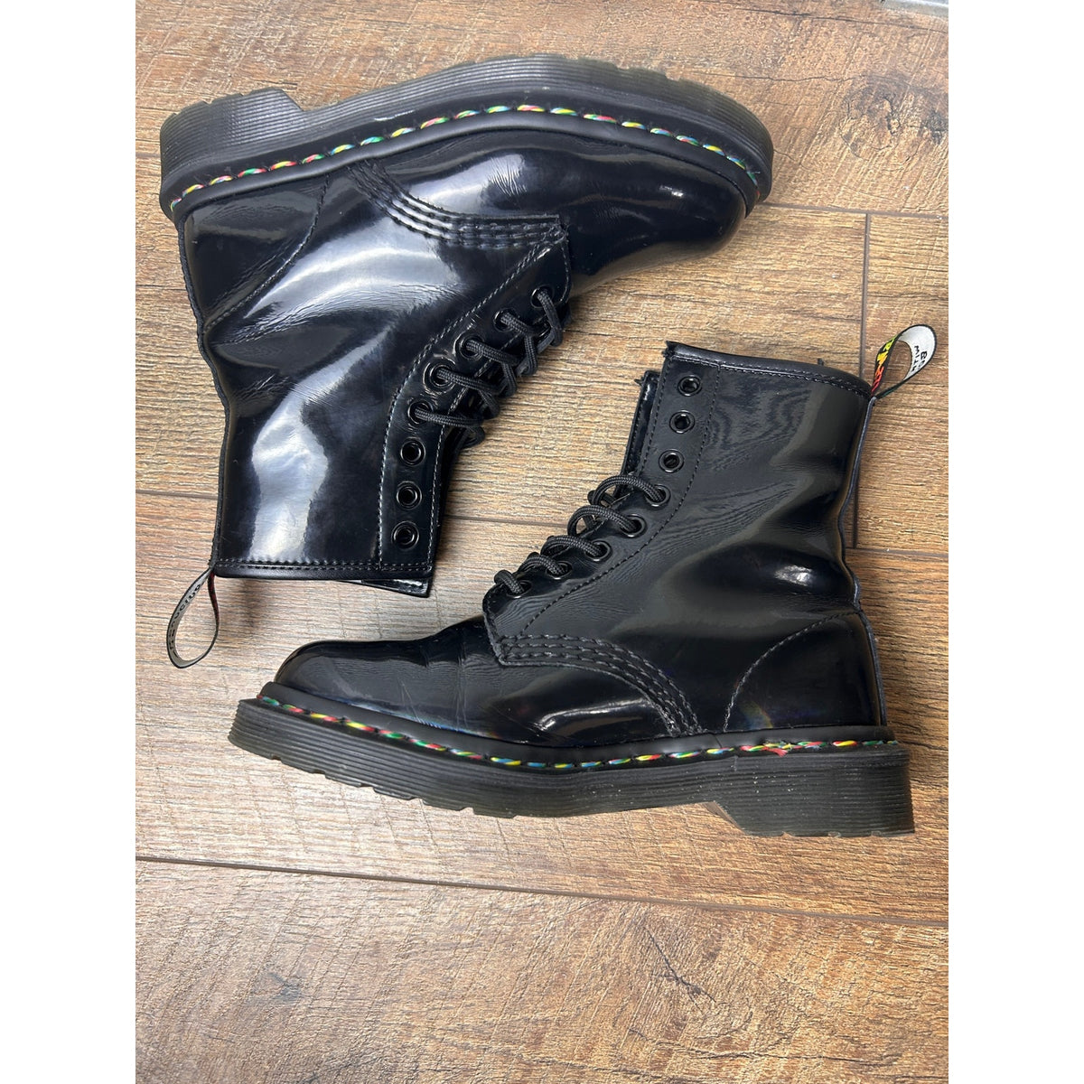 Dr. Martens 1460 Oil Slick Rainbow Stitch Boots UK 3 US M4 W5