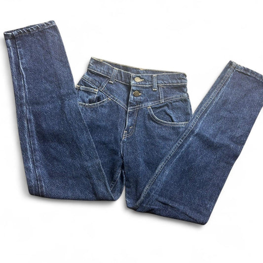 1980's Zena size 24x28 high waisted tapered leg vintage jean