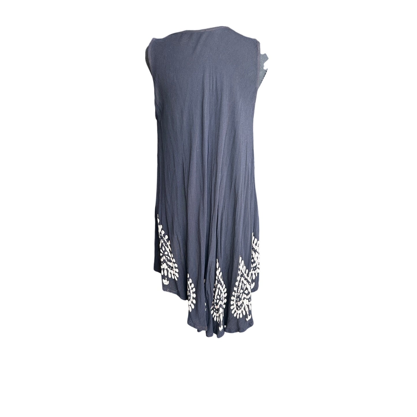 Rayon schwarz-weiß Batik Schwingkleid Einheitsgröße