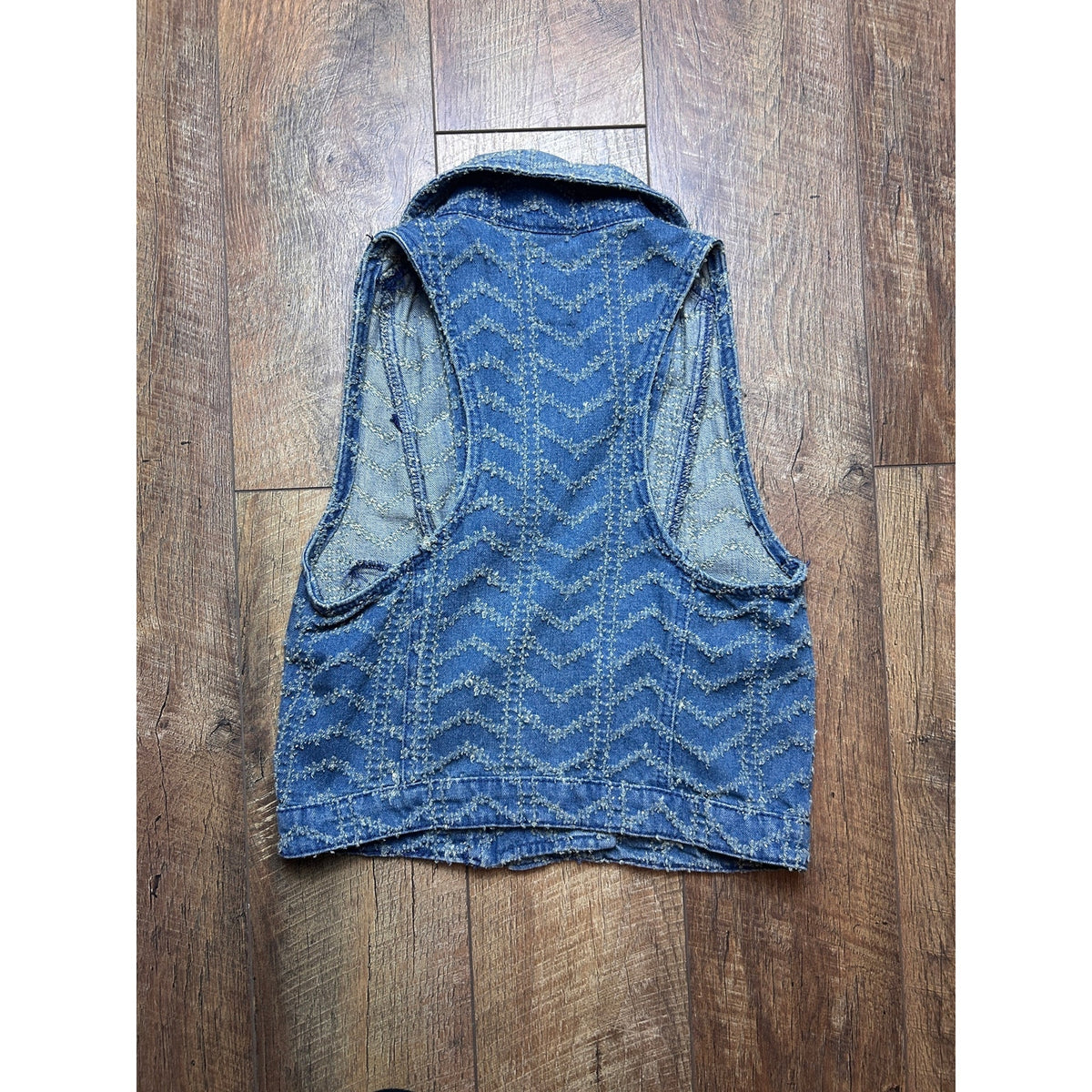 BKE Asymmetric Denim Vest Size S Y2K Western Sleeveless Pockets