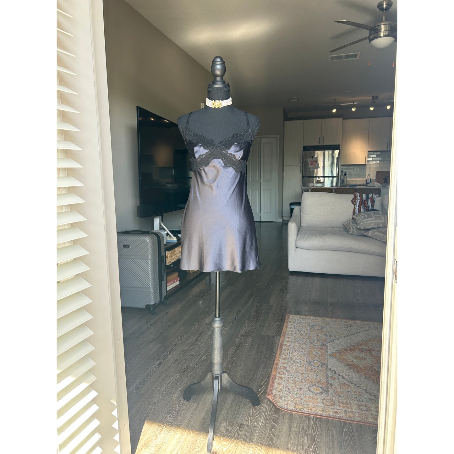 Camisole en soie Y2K Victoria's Secret Silver Label gothique corporate