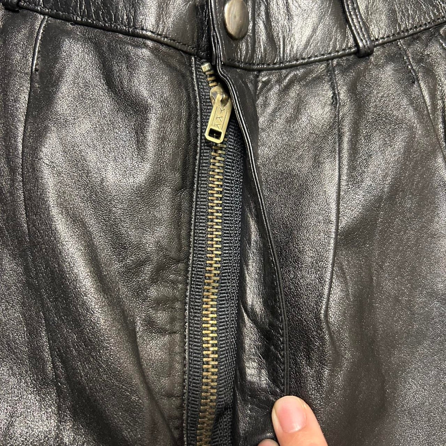 Tasmania leather straight leg pants 22x26