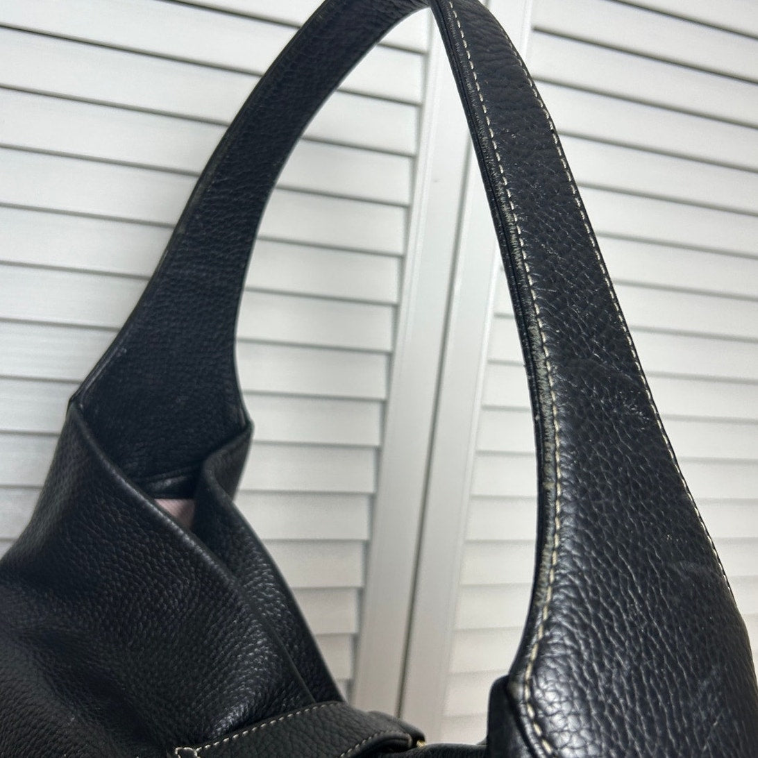 Dooney and bourke clip hobo bag black pebbles leather