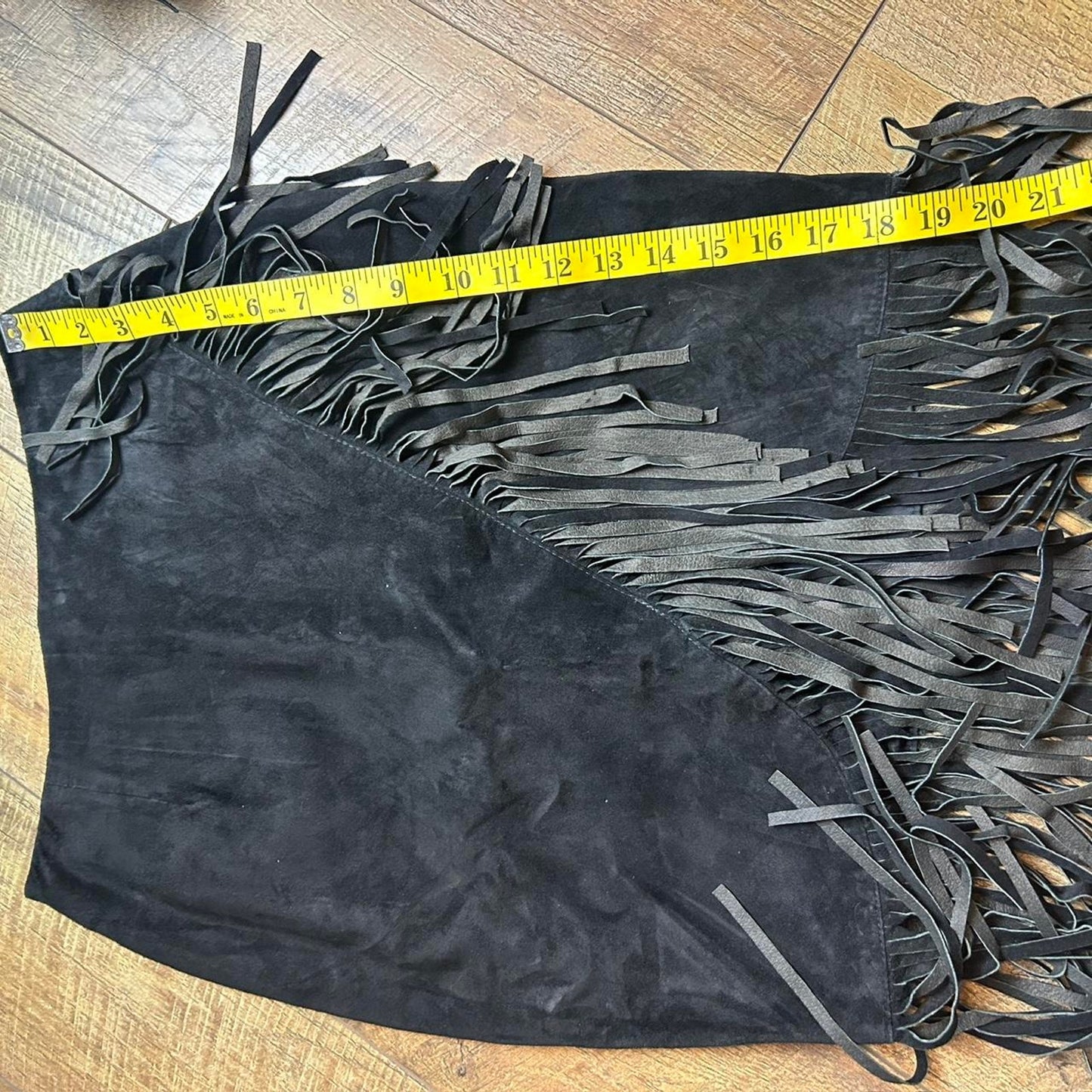 Rare vintage black suede leather