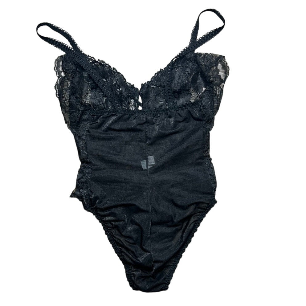 vintage lace teddy made in usa woven tag size small