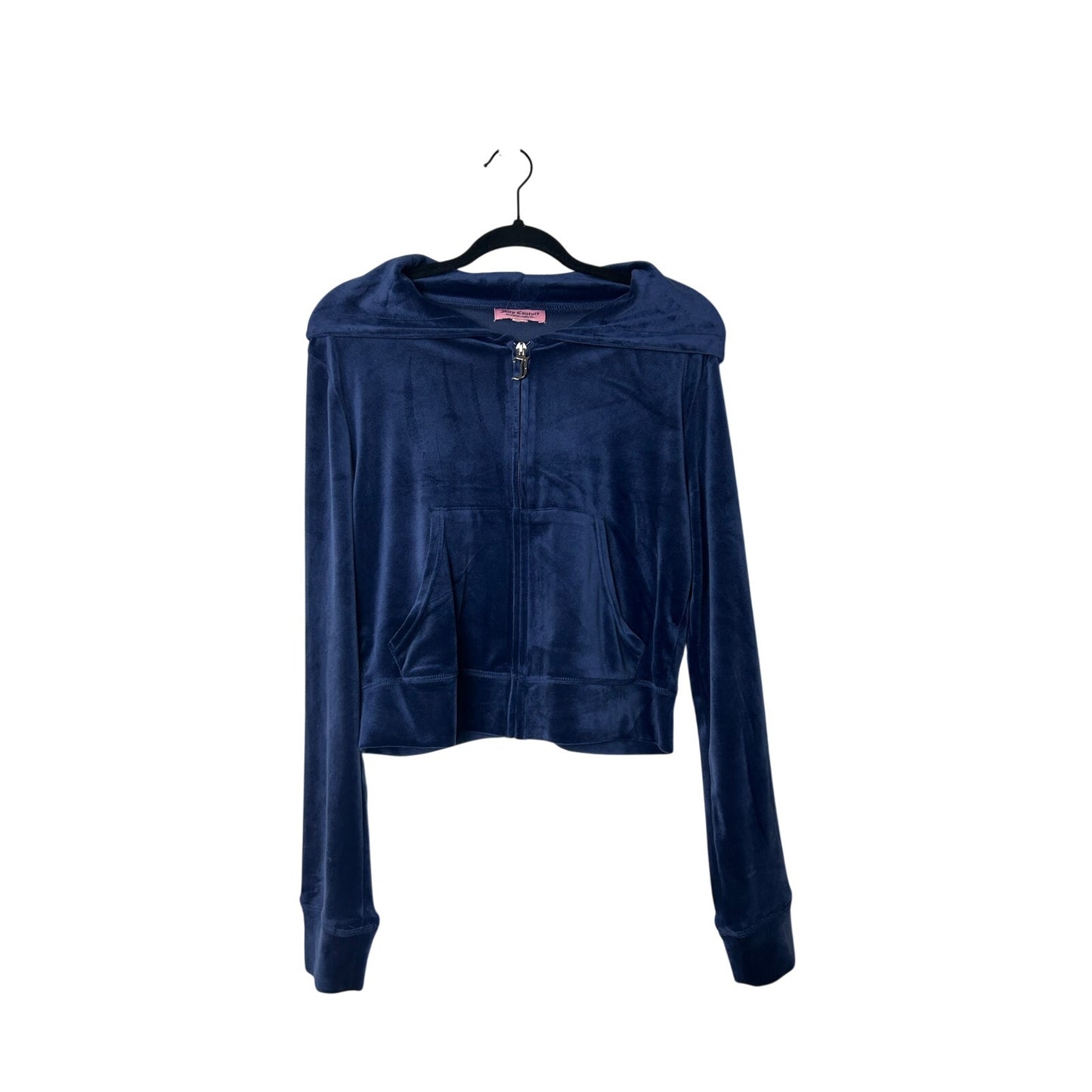 Juicy couture velour track jacket navy blue with rhinestones size l