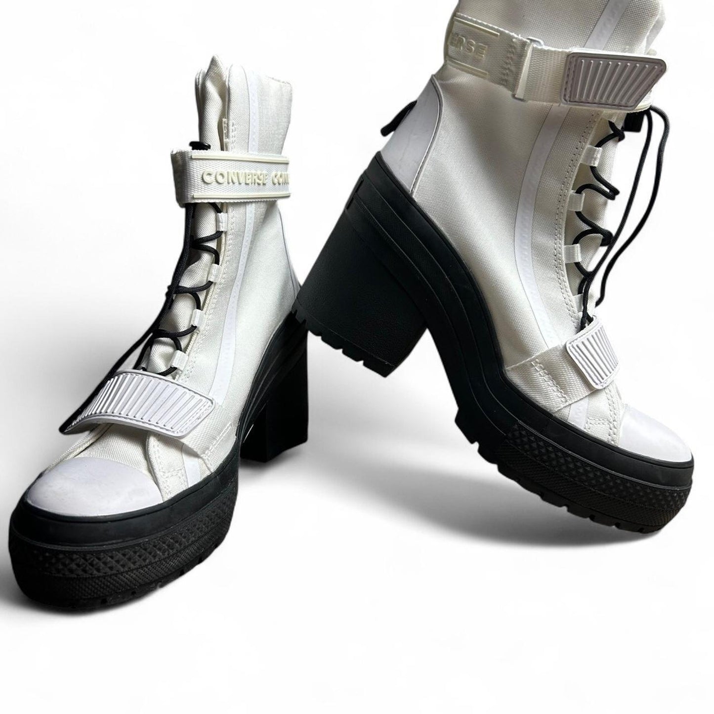 White converse platform boots platform boots