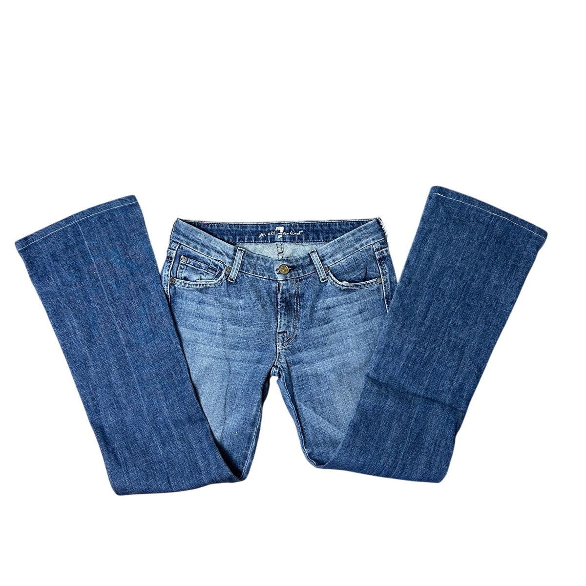 y2k 7 for all mankind A pocket low rise flare jeans size 30 model off duty denim