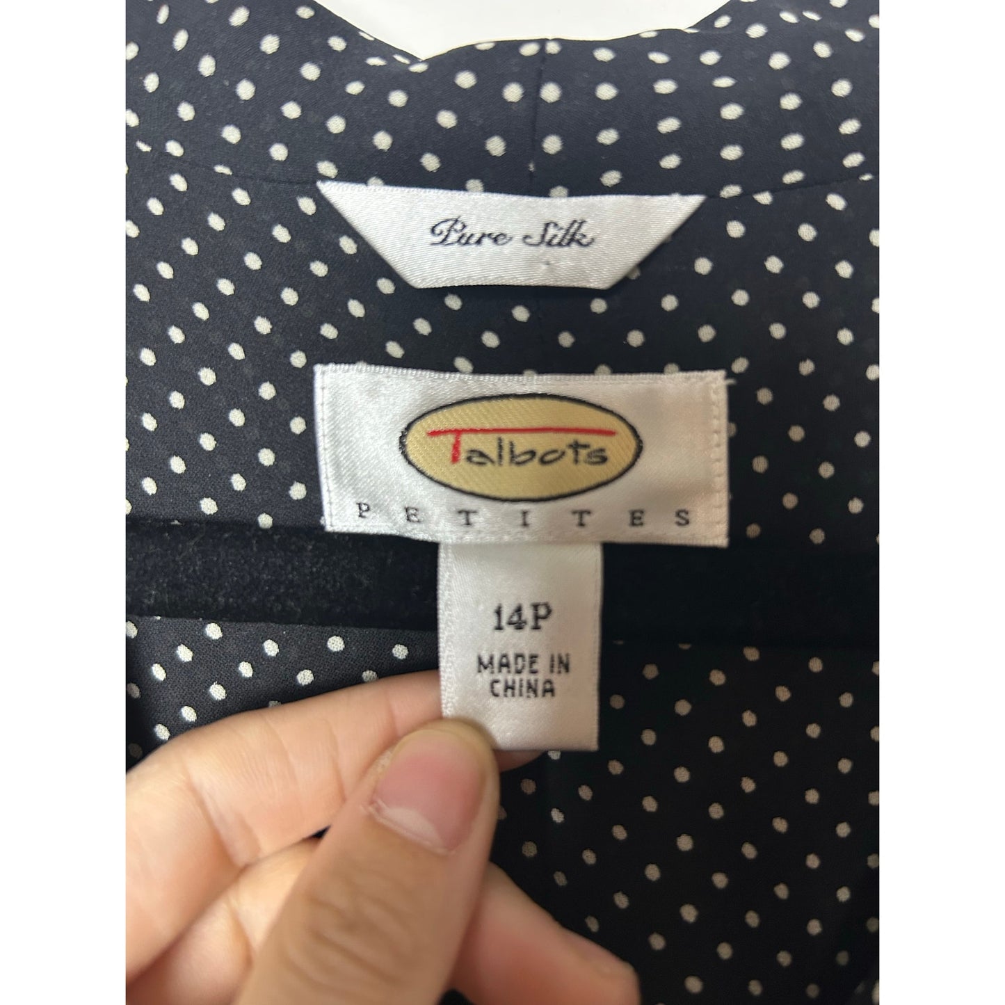 talbots 100% silk polka dot 40s inspired dress