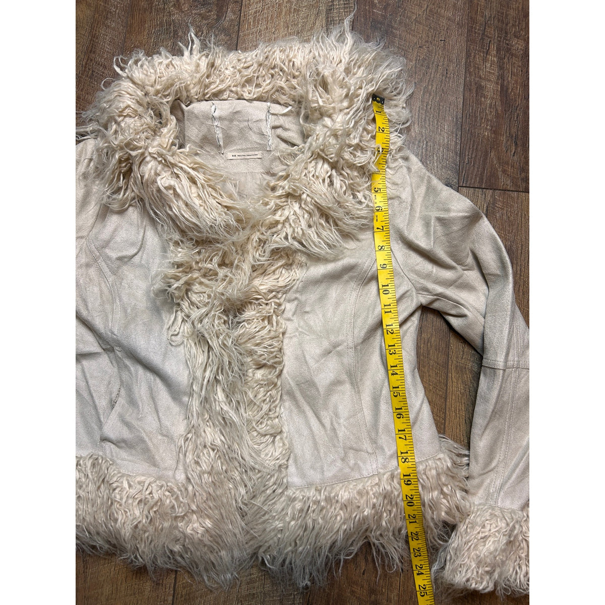 Vintage Penny Lane Cropped Coat Faux Fur Trim Y2K Boho Western Size M/L