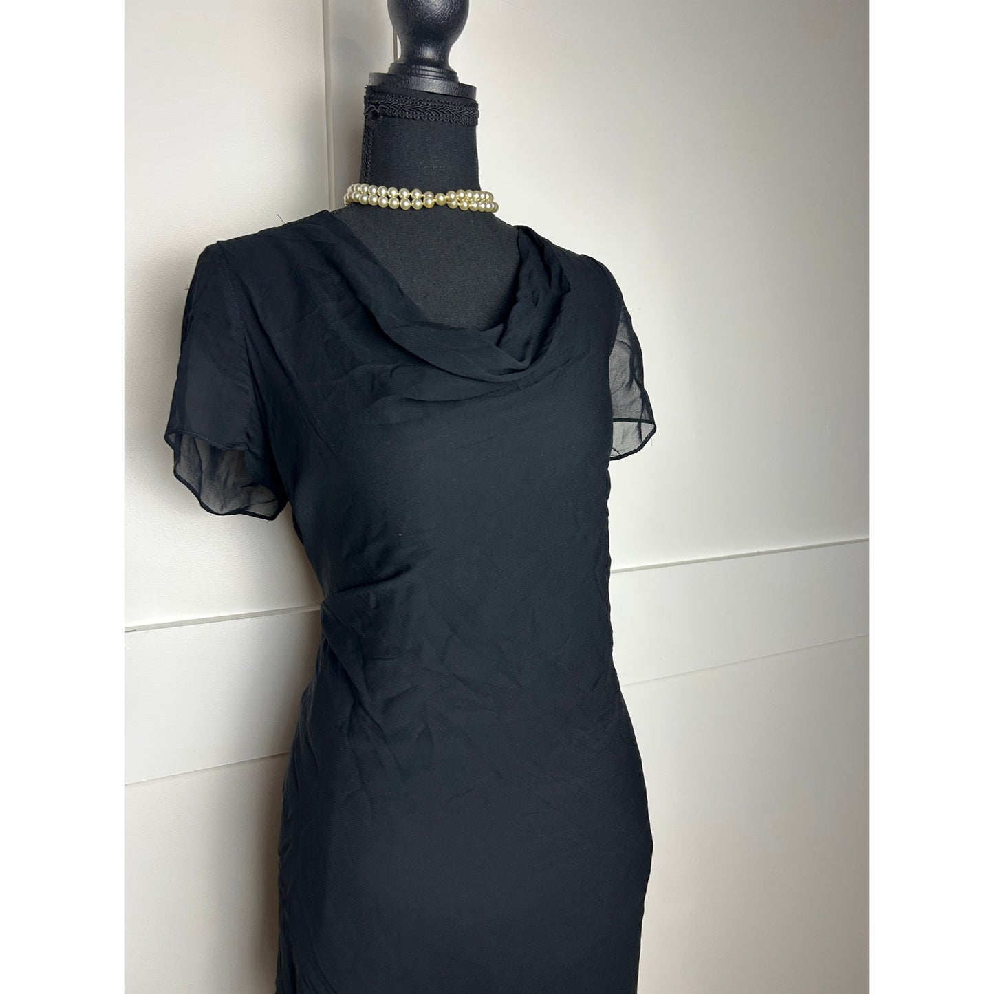Robe longue en rayonne bleue perlée Eva taille 16