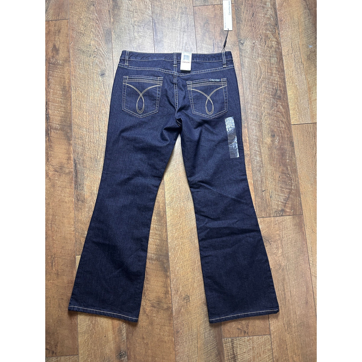 nwt calvin klein flare jeans dark wash 12p