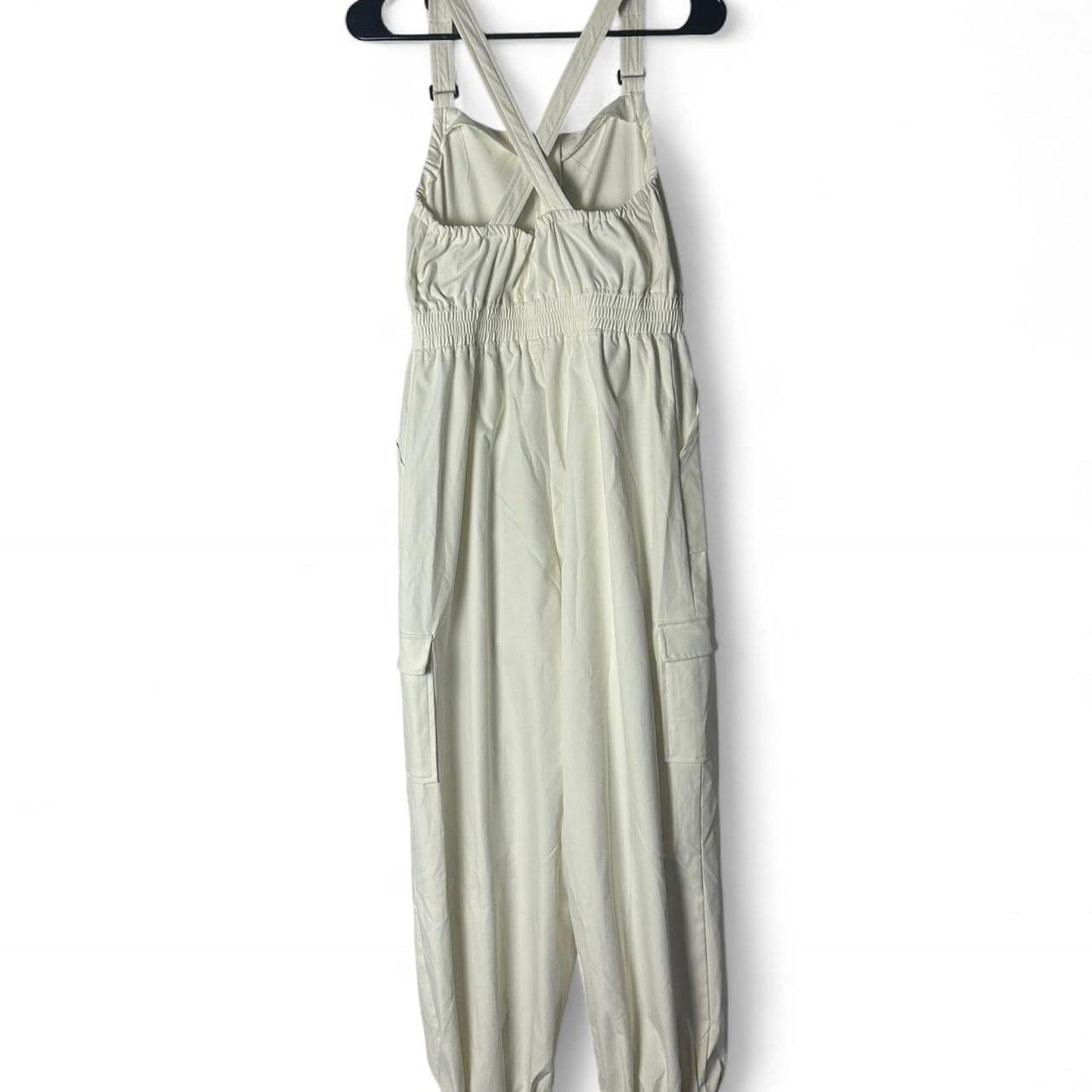 nwt Halara water-repellant zipper pockets camping overalls in white size s