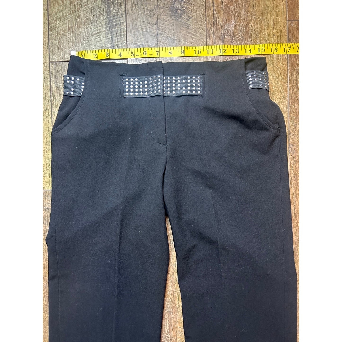 Y2K Western Alt Studded Caprihosen Biker Moto Low Rise Cropped